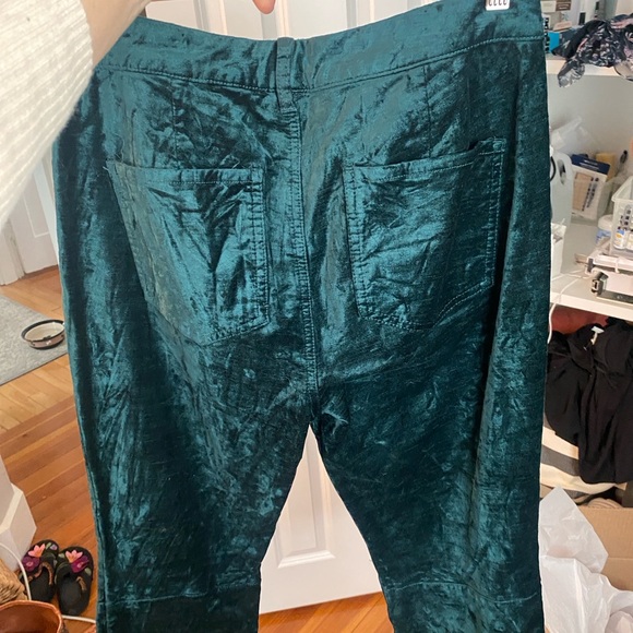 Free People Dark Green Velvet Pants - Picture 7 of 10